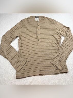 Vintage D&G Dolce Gabbana Striped Henley Shirt Ittierre Made in Italy Sz 52